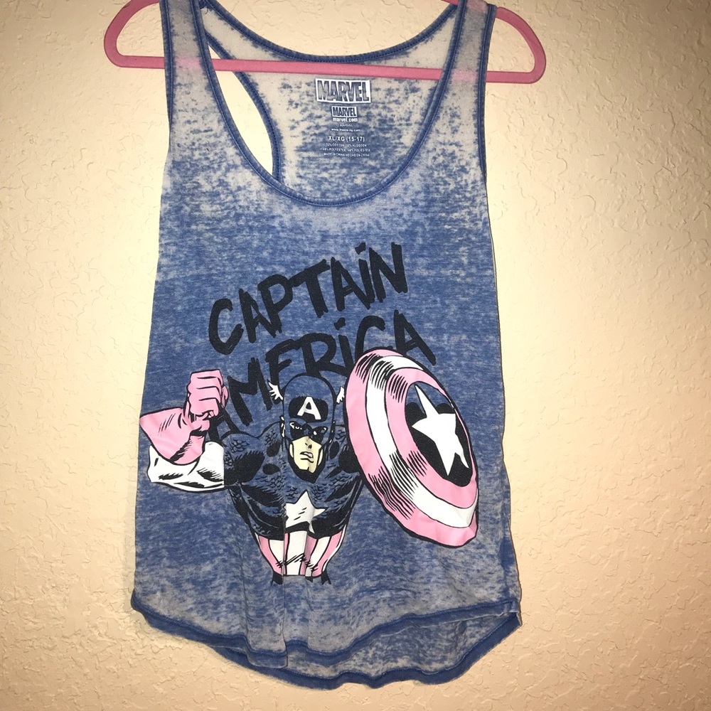 Captain American workout burnout tank